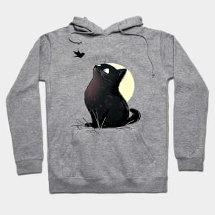 Black Cat With a Bird Hoodie